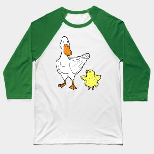 The One With A Chick And A Duck Baseball T-Shirt